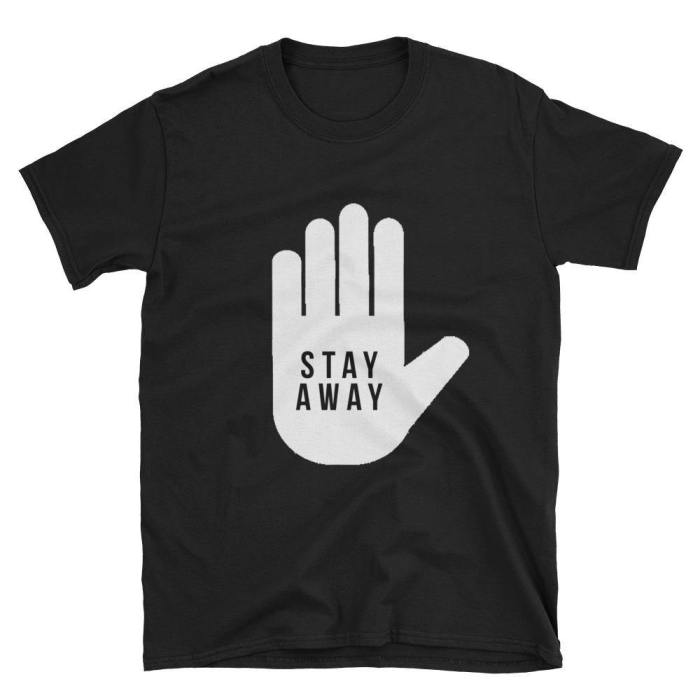  Stay Away  Short-Sleeve Unisex T-Shirt (Black/Navy)