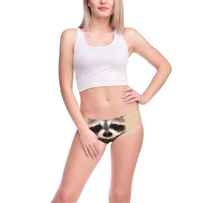 Womens Underwear 3D Printing Cute Wild Pattern Briefs