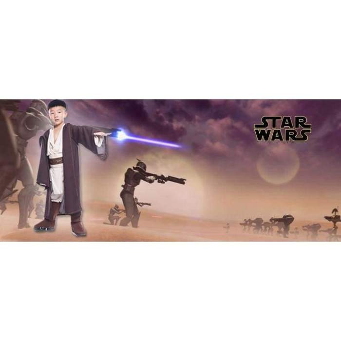 Boys Star Wars Deluxe Jedi Warrior Movie Character Cosplay Party Clothing Kids Fancy Halloween  Purim Carnival Costumes
