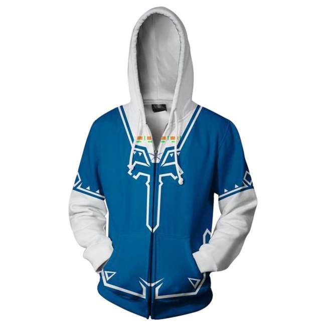 The Legend Of Zelda Merchandies Hoodie Link 3D Zip Up Sweatshirt Unisex