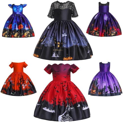 Halloween Party Girls Dress Costume Performance Wear For Kids