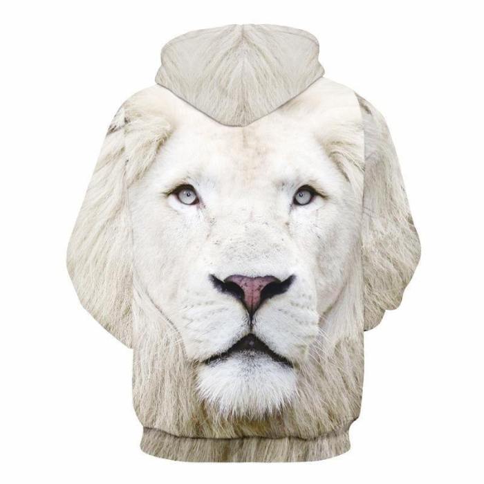 3D Print Hoodie - Realistic Lion Pattern Pullover Hoodie