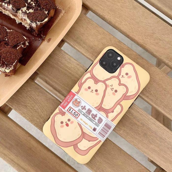 Adorable Cartoon Bear Toast Phone Case
