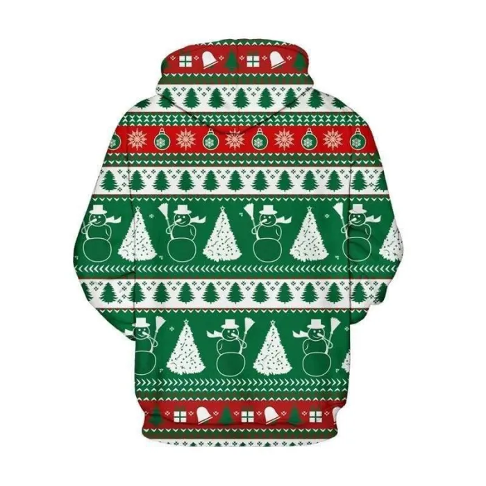 3D Print Hoodie - Santa Claus And Jesus Print Pullover Hoodie