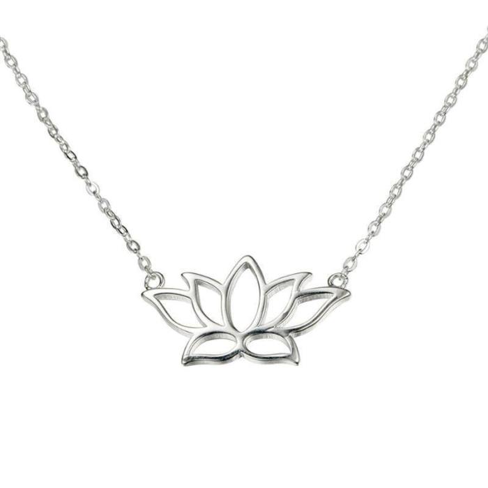 Lotus Flower Sterling Silver Necklace