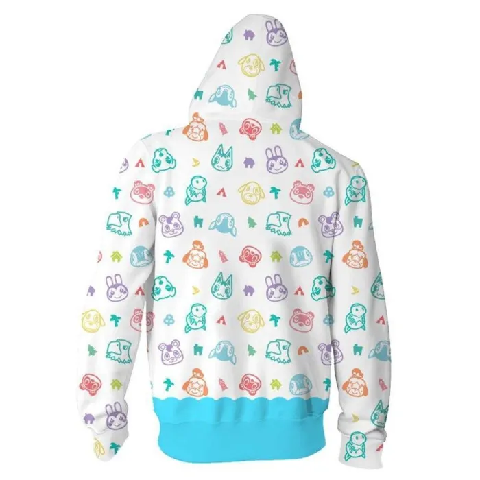 Animal Crossing Tom Nook Sweatshirts Top Long Sleeve Zipper Hoodies