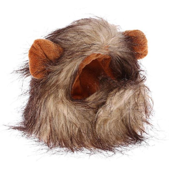 Pets Cat Costume Lion Mane Wig Cap Hat For Cat Dog Halloween Cosplay