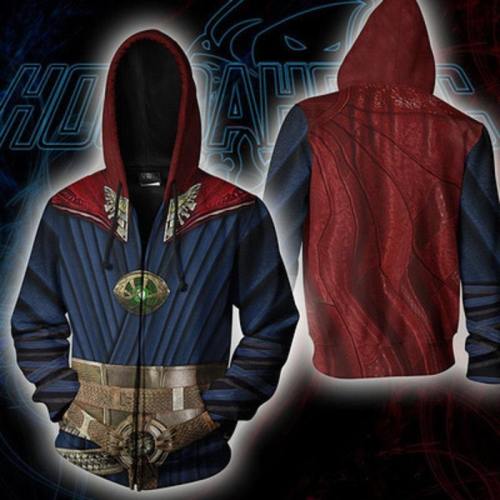 Doctor Strange Costume Hoodies Sweatshirt Marvel Hero Steve Cosplay Hooded Jacket Coat Men Tops Zipper 3D Print