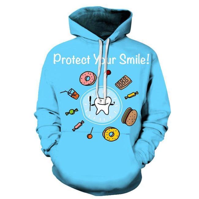 Protect Your Smile Dentist 3D Hoodie Sweatshirt Pullover