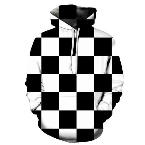 Black & White Chess Board 3D - Sweatshirt, Hoodie, Pullover