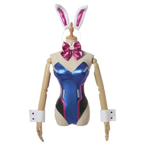 Game Over Watch Ow Dva Sexy Women Leather Jumpsuit Hana Song Bunny Girl Cosplay Romper Cosplay Costume