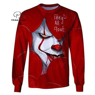 Plstar Cosmos Horror Movies It Chapter 2 Red Devil Halloween 3D Hoodies/Shirt/Sweatshirt Winter Autumn Funny Harajuku Streetwear