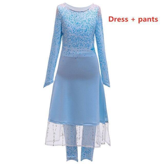 Frozen 2 Princess Dress For Girls Snow Queen Elsa Cosplay Christmas Dress Disfraz Elsa Dress For Girls Christmas Gift