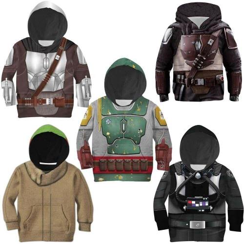 Star Wars The Mandalorian Baby Yoda Kids Hoodie Jacket Coat Sweatshirts Costumes