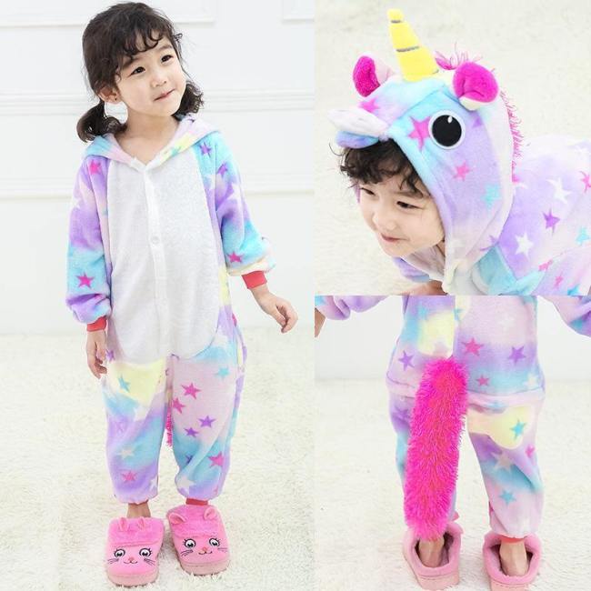 Child Romper Cute Unicorn Stars Costume For Kids Onesie Pajamas For Girls Boys