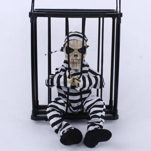 Hang Prisoner Ghost Electric Voice Skeleton Prop Halloween Decoration
