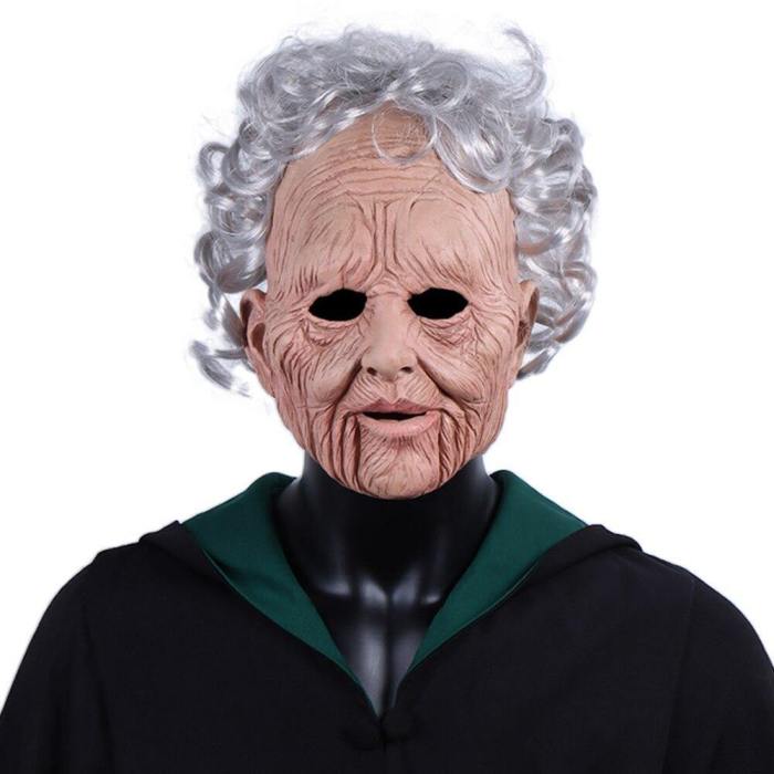 Funny Grandparents Old People Cosplay Latex Mask Halloween Party Props