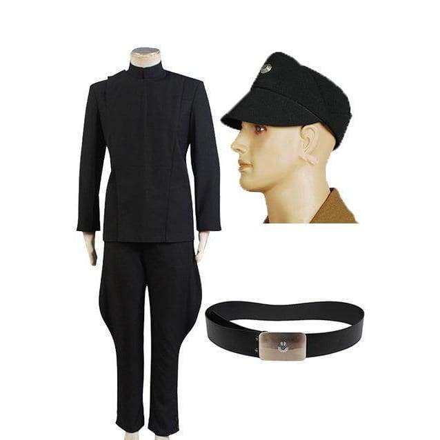 Star Wars Imperial Officer Black Uniform Costume + Hat + Belt