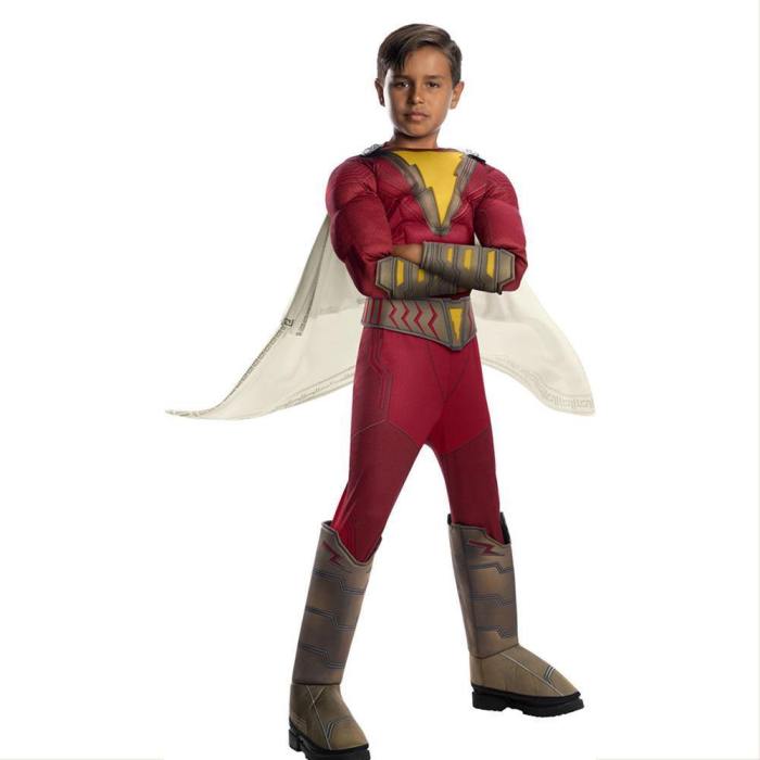 Shazam Billy Batson Cosplay Costume For Kids Boys Toddler