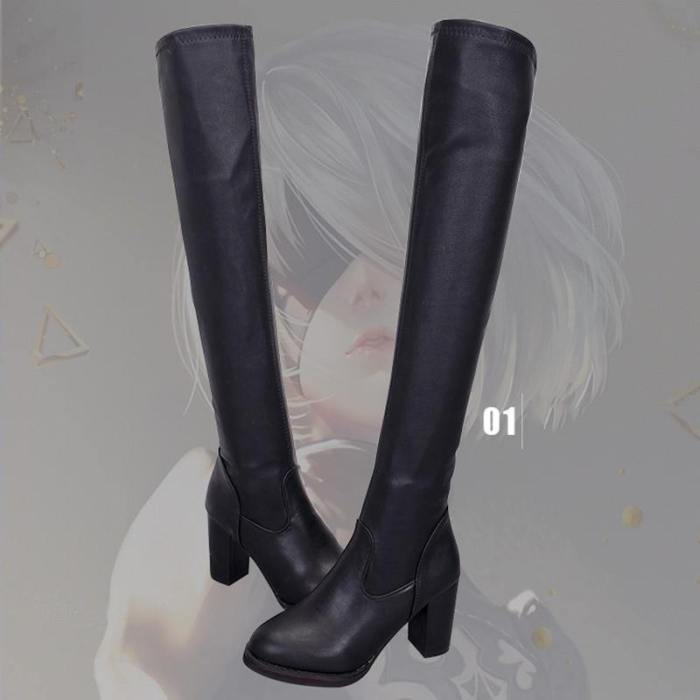 Game Nier:Automata Cosplay Shoes Women Boots 2B Yorha 2 Gou B Gata Anime Halloween