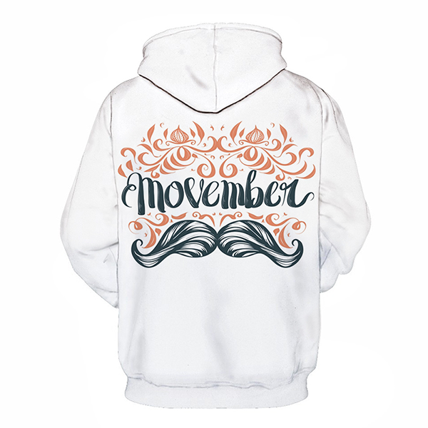 Orange Movember 3D Hoodie - Sweatshirt, Hoodie, Pullover
