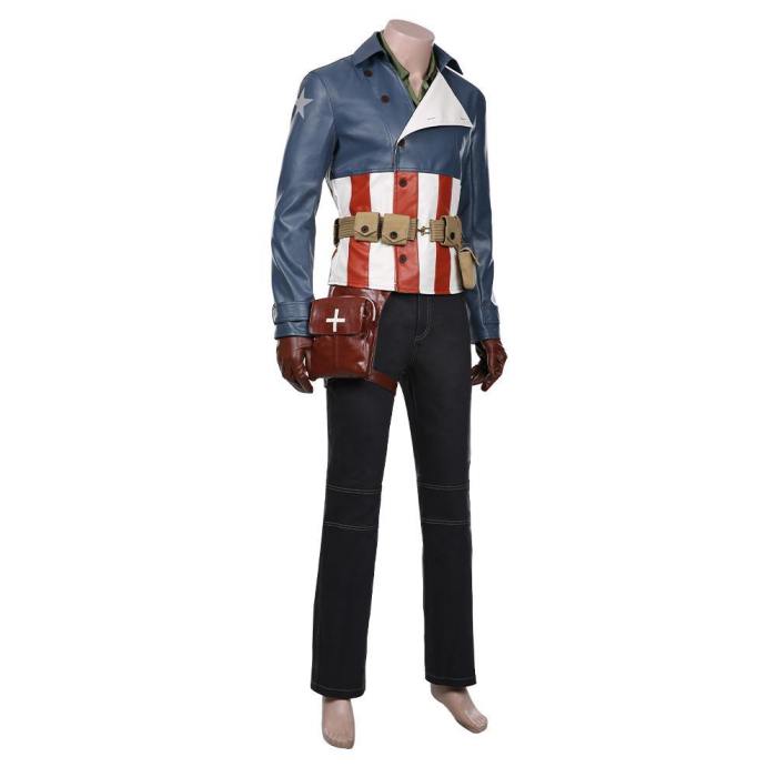 Avengers Game-Captain America Coat Jacket Outfits Halloween Carnival Suit Cosplay Costume