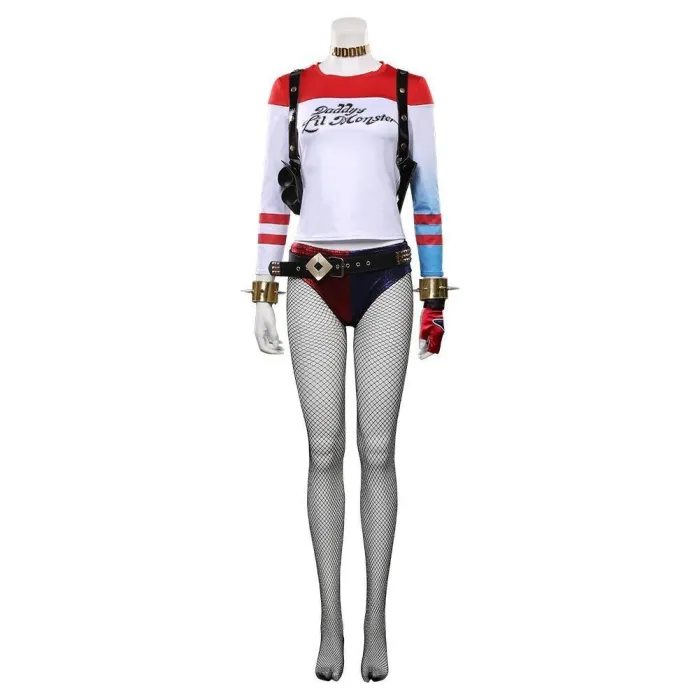 Suicide Squad Harleen Quinzel T-Shirt Pants Outfits Halloween Carnival Suit Cosplay Costume