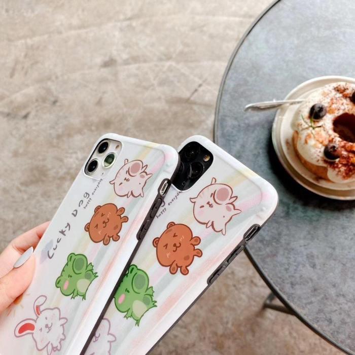 Cute Cartoon Animals Rabbit Bear Frog Cat Phone Case