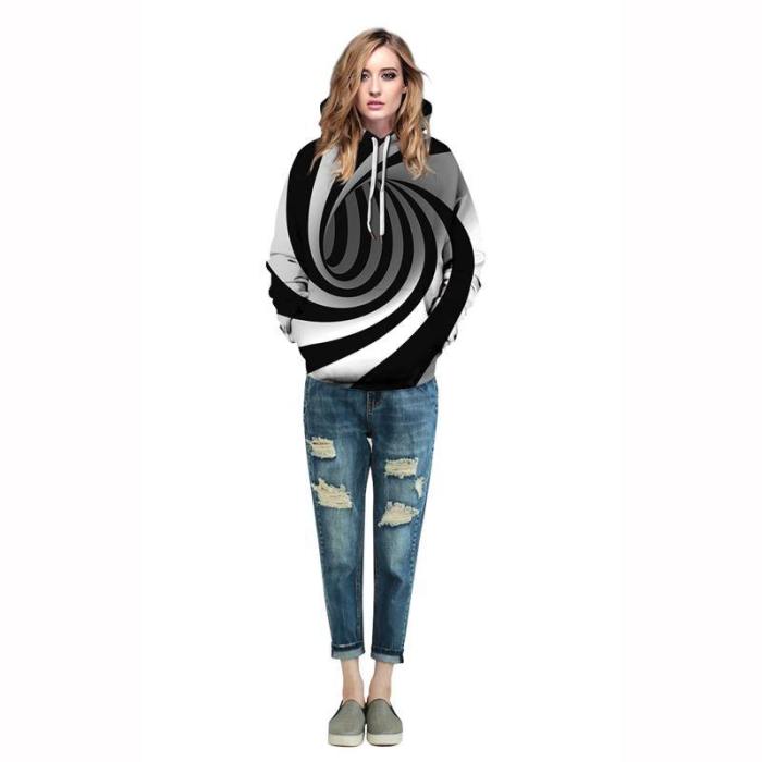 Tunnel Abstract Images Print Hooded Sweatshirt
