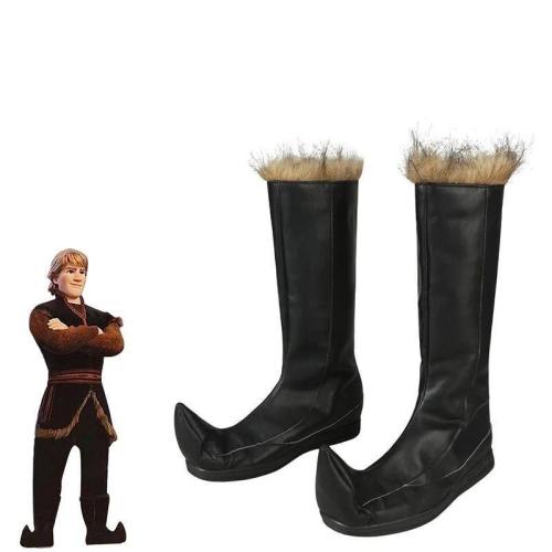 Froze 2 Costume Kristoff Bjorgman Cosplay Snow Queen Anna Elsa  Boots Party Only Shoes Knee High Halloween Leather Unisex Adult