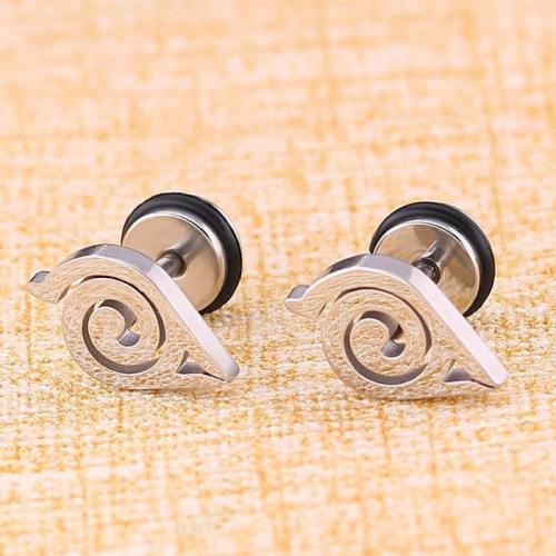Anime Naruto Stainless Steel Stud Earrings Geometric Ear Jewelry Gifts