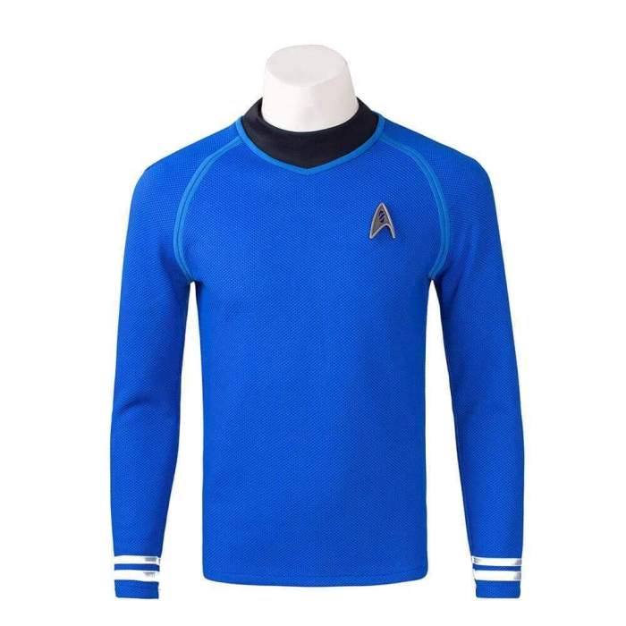 Star Trek Captain Kirk Costume Classic Blue Shirt Uniform Halloween Cosplay Suit