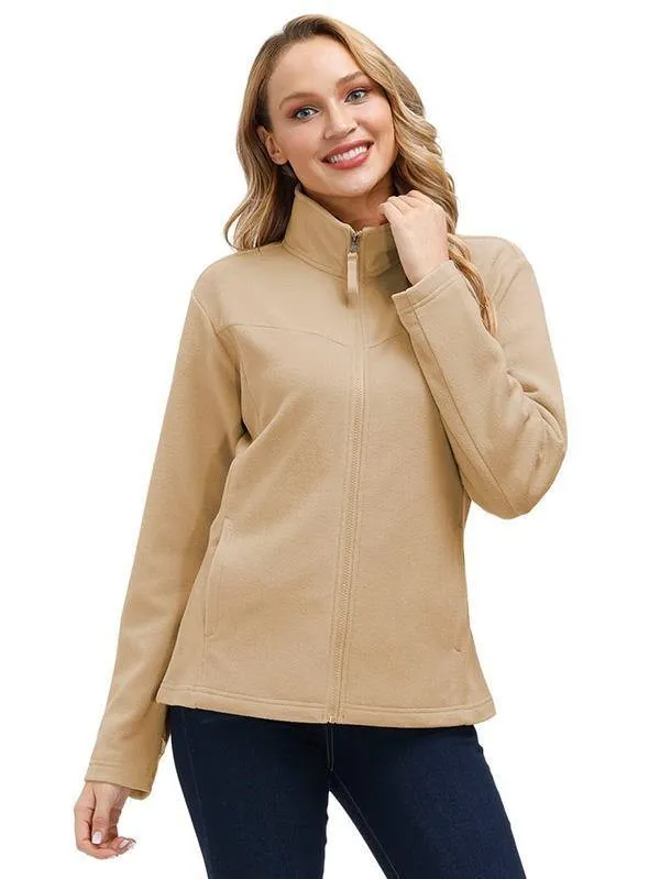 Women'S Zip Up Fuzzy Polar Fleece Jacket Coat