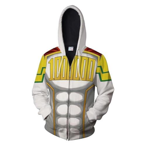 Unisex Le Million Hoodies My Hero Academia Zip Up 3D Muscle Printed Jacket Sweatshirt
