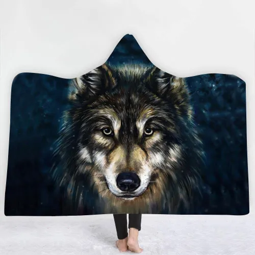 Special Offer: Majestic Staring Wolf Hooded Blanket