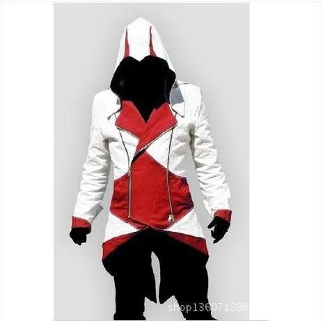 Assassins Creed Cosplay Adult Men Women Streetwear Hooded Jacket Coats Outwear Costume Edward