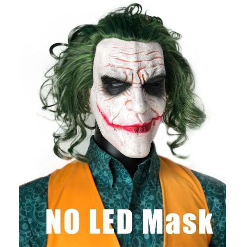 Batman The Dark Knight Clown El Wire Glow Green Hair Latex Mask Cosplay