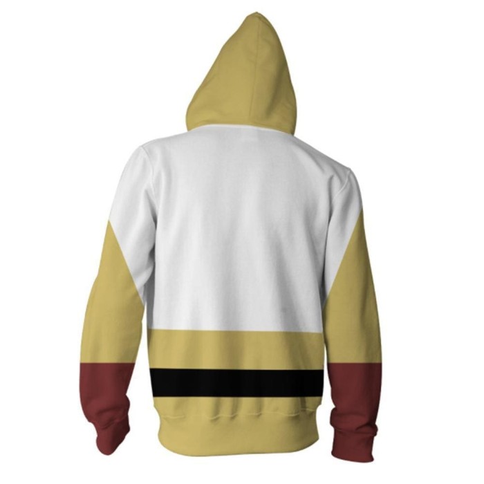 One Punch Man Hoodies - Saitama Zip Up Hooded Sweatshirt
