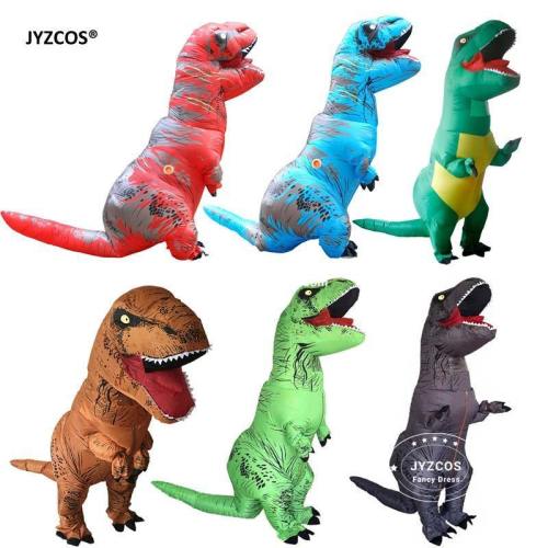 T-Rex Costumes Dinosaur Fancy Dress Adult Kid Men Women Blowup Halloween Jurassic World T Rex Cosplay Outfits