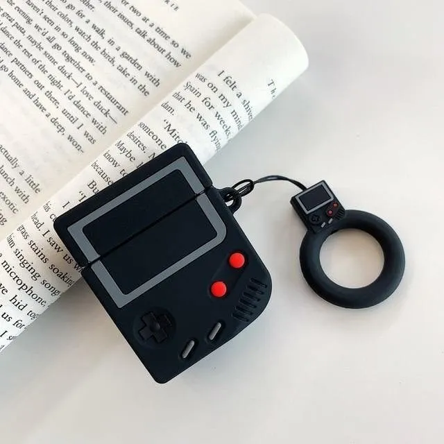 3D Gameboy Game Console Apple Airpods Protective Case Cover With Key Ring