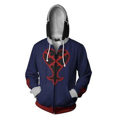 Movie Heartless Cosplay Costume Heartless 3D Printing Zipper Sweatshirts Hooded Sweater Fashion Men And Women Anime Sweater
