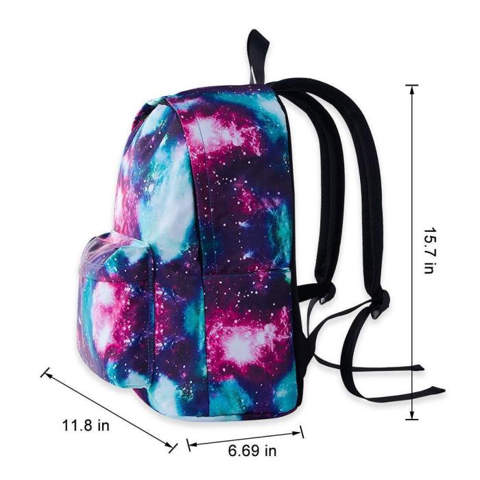 Galaxy Backpack Cute For School Girls College Bookbag