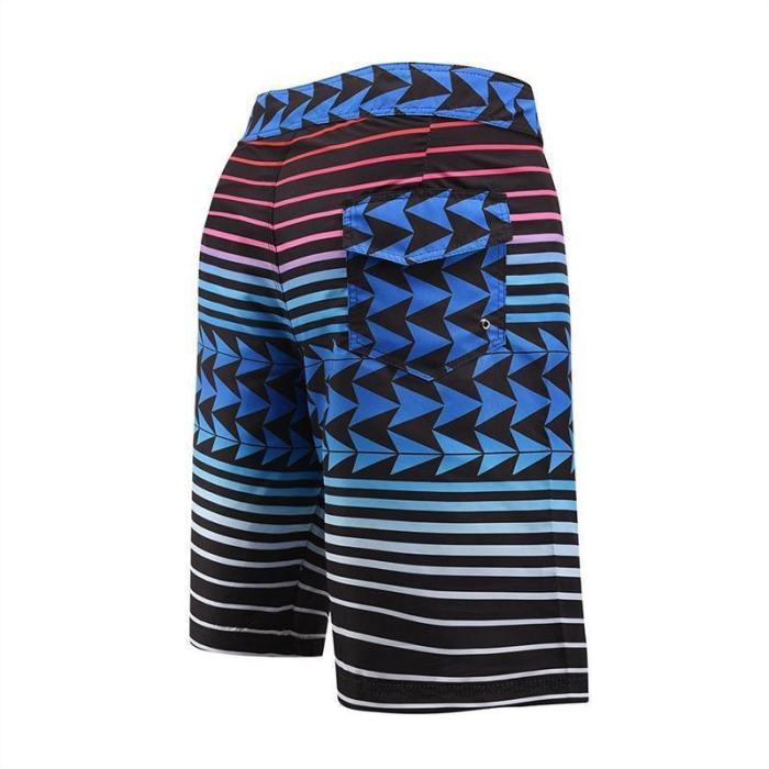 Men'S Beach Board Shorts Stripe Pattern Swimming Pants