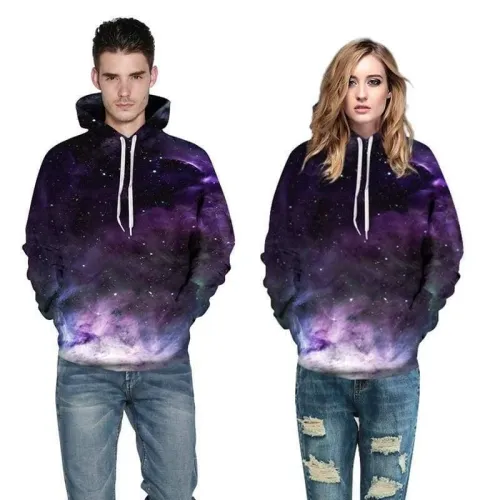 3D Print Hoodie - Galaxy  Space Pattern Pullover Hoodie