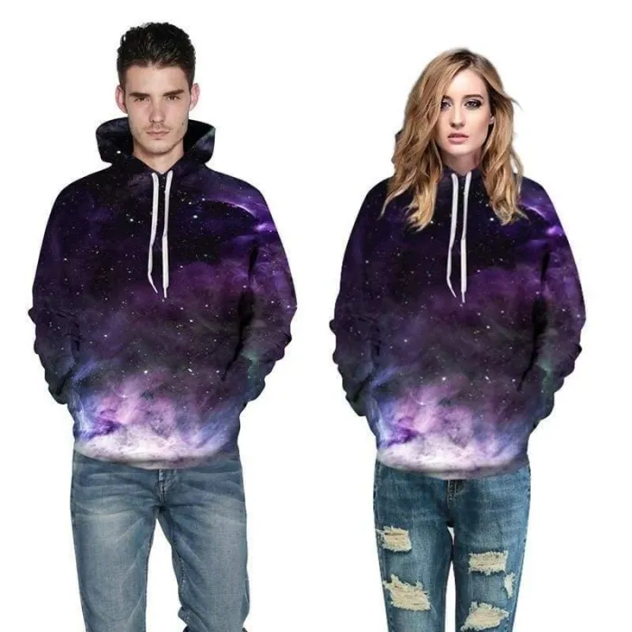 3D Print Hoodie - Galaxy  Space Pattern Pullover Hoodie