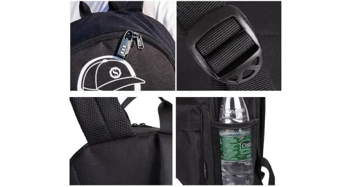 Men'S Luminous Usb Charging Anti-Theft Backpack