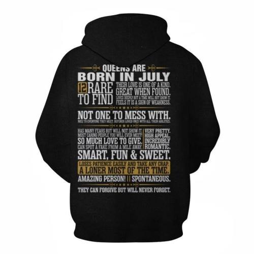 Girls Born In July Personality 3D - Sweatshirt, Hoodie, Pullover