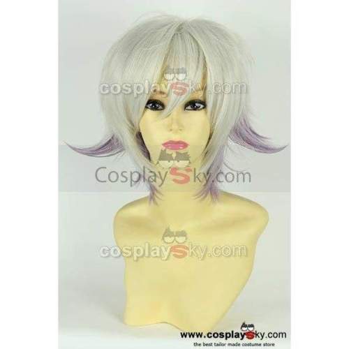Karneval Nai Muhinyi Silver White Smoky Purple Cosplay Wig