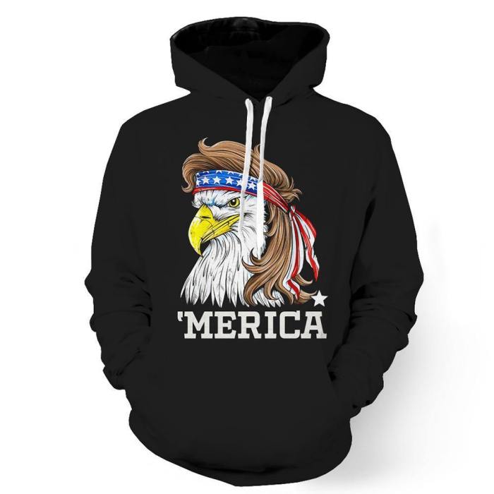 Patriotic Eagle With Usa Flag 3D Statement Shirt And Hoodie