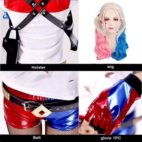 Suicide Squad Harley Quinn Costume Halloween Party Cosplay Suit